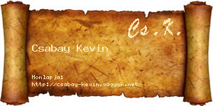 Csabay Kevin névjegykártya